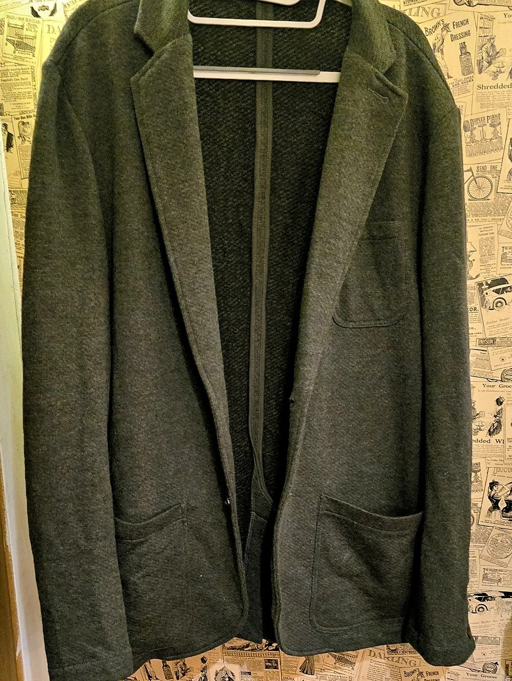 Men's Faherty Gray Knit Blazer Jacket XL